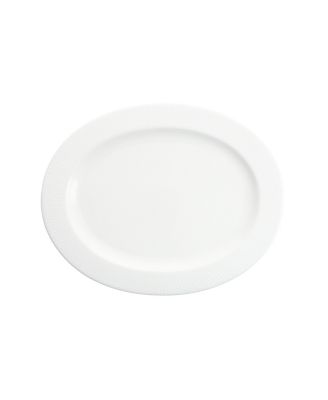 Amanda White Embossed Oval Platter