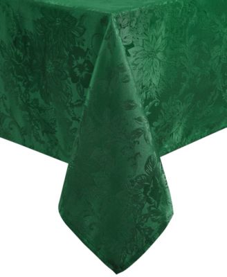 Elrene Poinsettia Jacquard Holiday Tablecloth- 52" Square