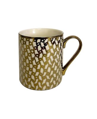 Mosaic Gold Plated Mugs, Set of 6