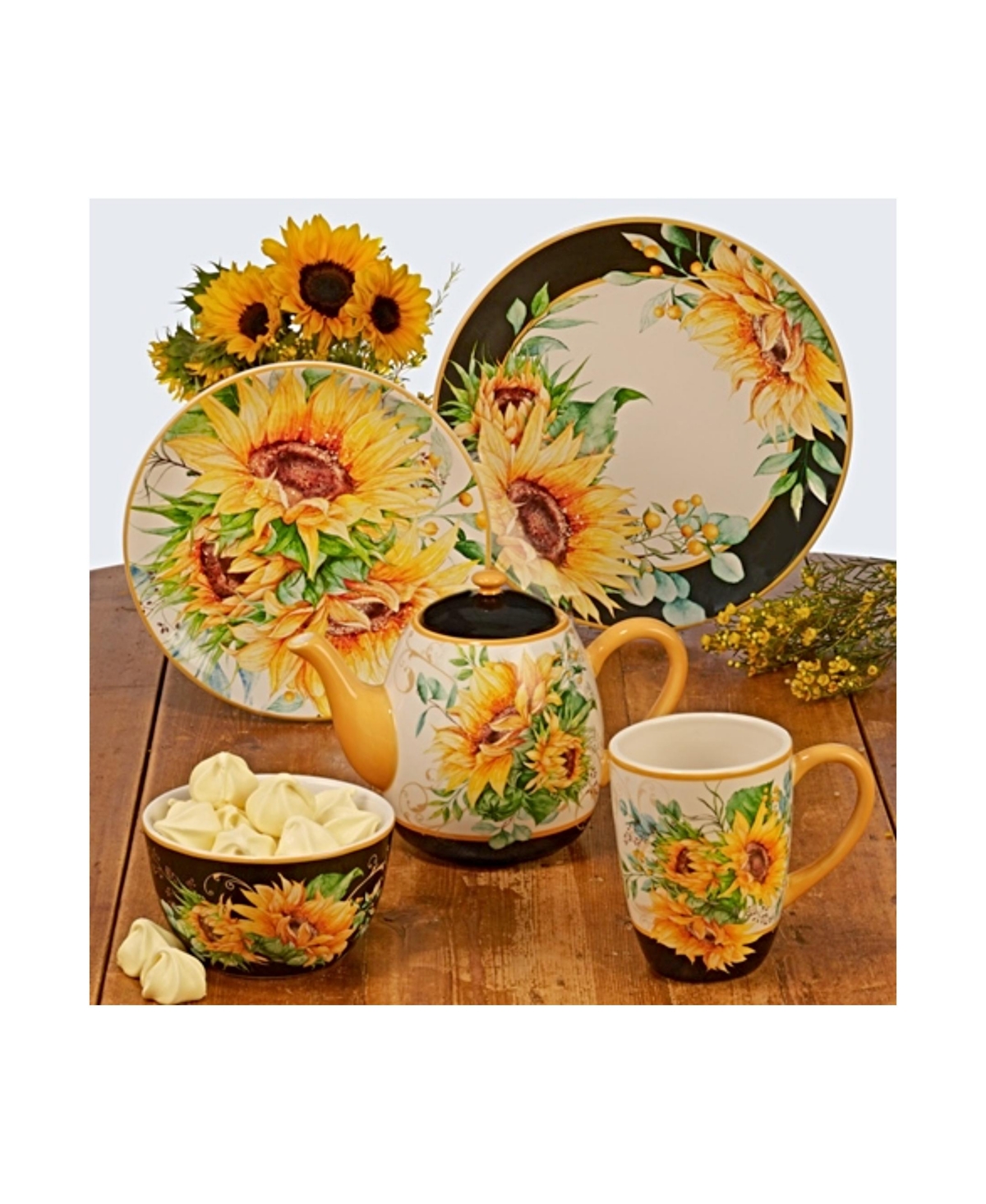 Certified International Sunflower Fields 4-Pc. Mugs