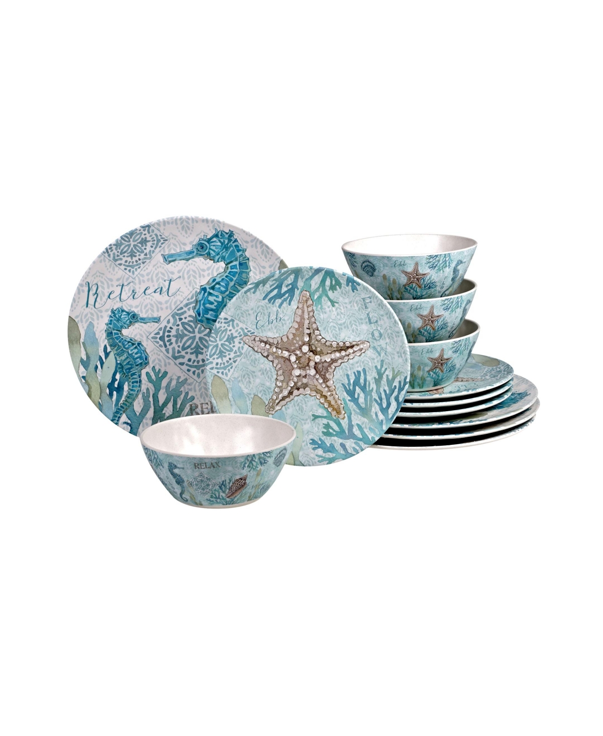 Certified International Beachcomber 12-Pc. Dinnerware Set -white
