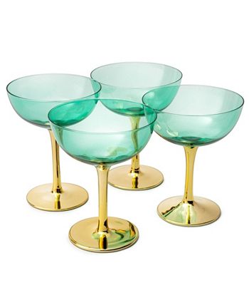 The Wine Savant Art Deco Coupe Glasses, Set of 4 - Macy's
