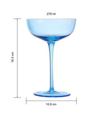 Colored Coupe Glasses, Set of 6