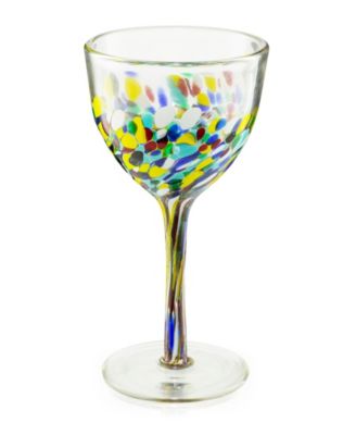 Recycled Hand Blown Mexican Wine Glasses, Set of 6 8 