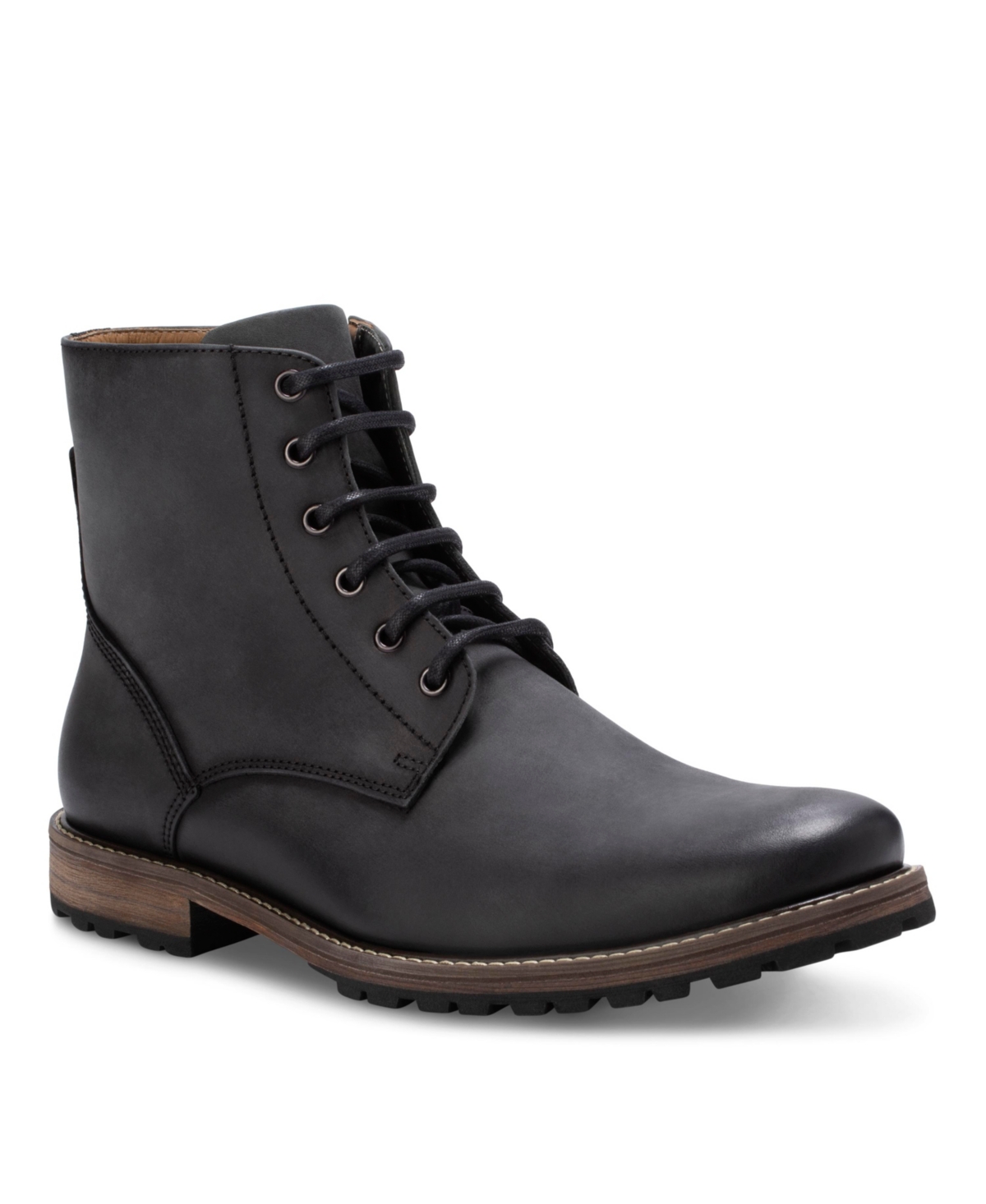 Men's Hoyt Leather Lace-Up Ankle Boots - Black