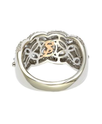 Suzy Levian Sterling Silver White Cubic Zirconia Flower Ring