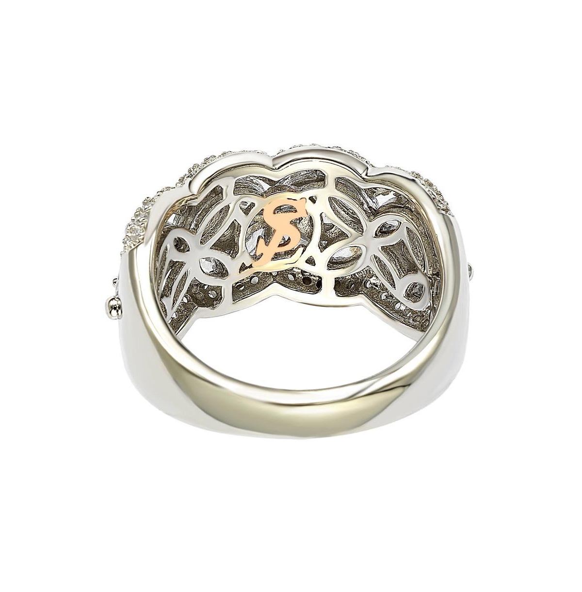Suzy Levian New York Suzy Levian Sterling SilverCubic Zirconia Flower Ring - White