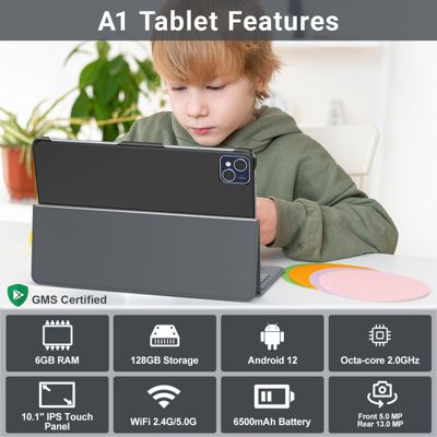 A1 10"Android Tablet With Docking Keyboard - 128GB  with 50 Disney E-Books and 30 Video Books