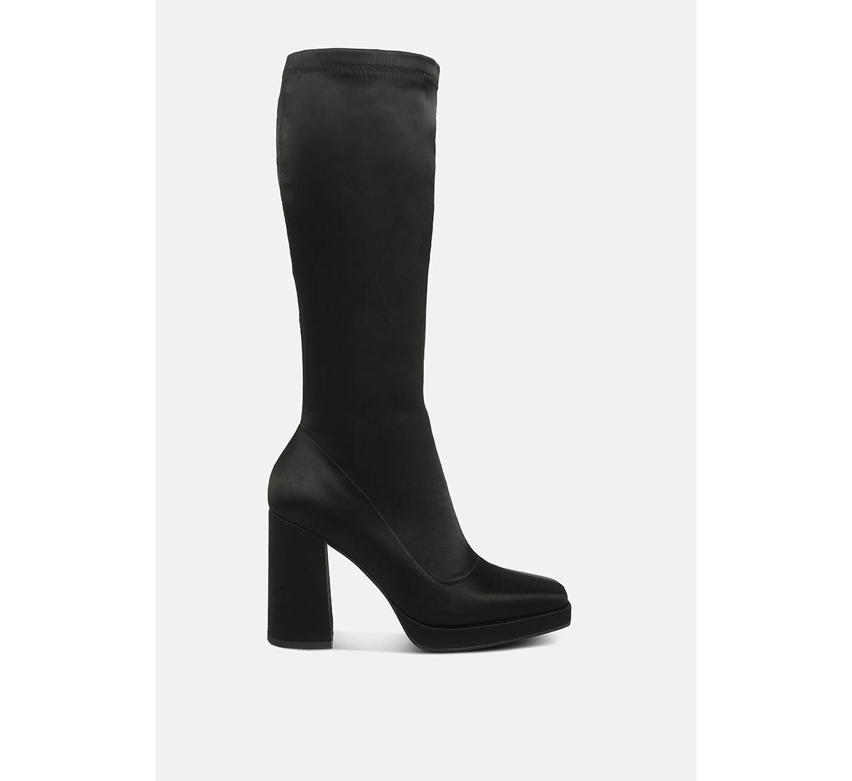 Rag & Co Presto Pink Stretchable Satin Long Boot