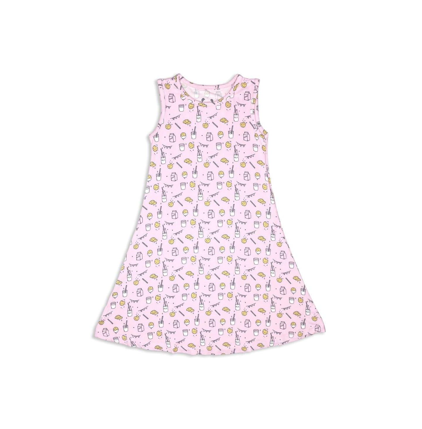 Платье Bellabu Bear Child Girls Pink Milk & Cookies Dress для малышей, цвет: Розовый — фото 1