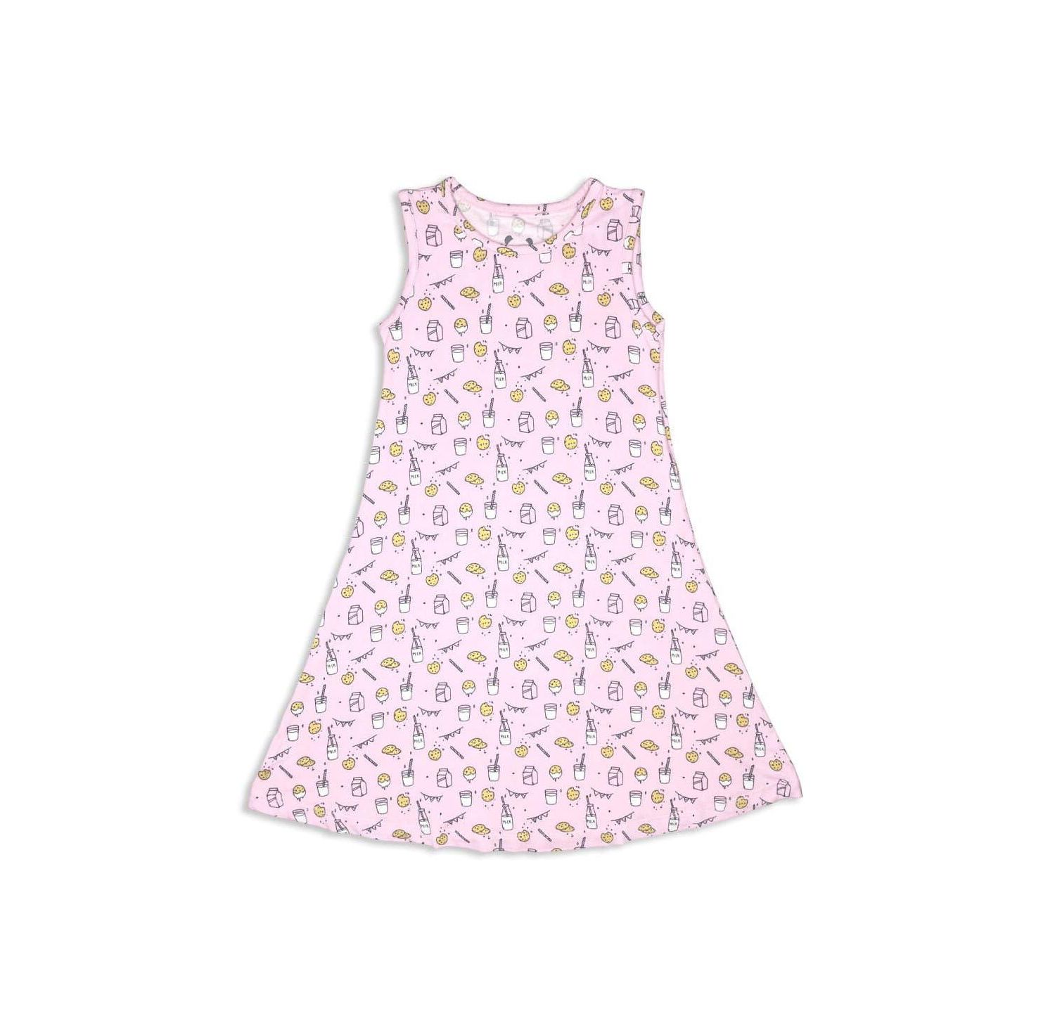 Toddler |Child Girls Pink Milk & Cookies Dress