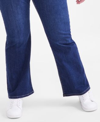 Plus Size Mid-Rise Curvy Bootcut Jeans, Exclusively at Macy's
