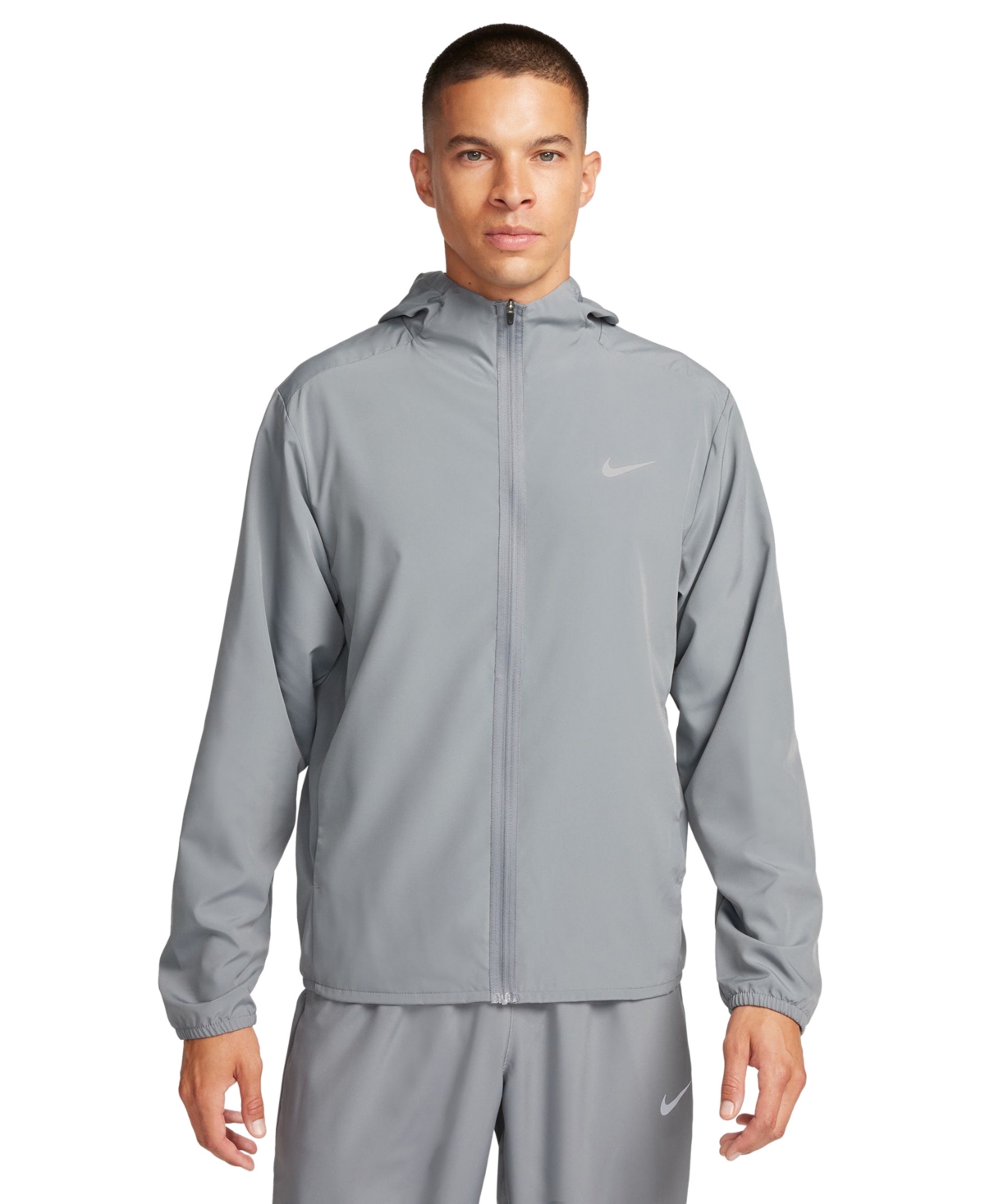 Nike Men's Form Dri-fit Hooded Versatile Jacket In Smoke Grey,(reflective Silv)