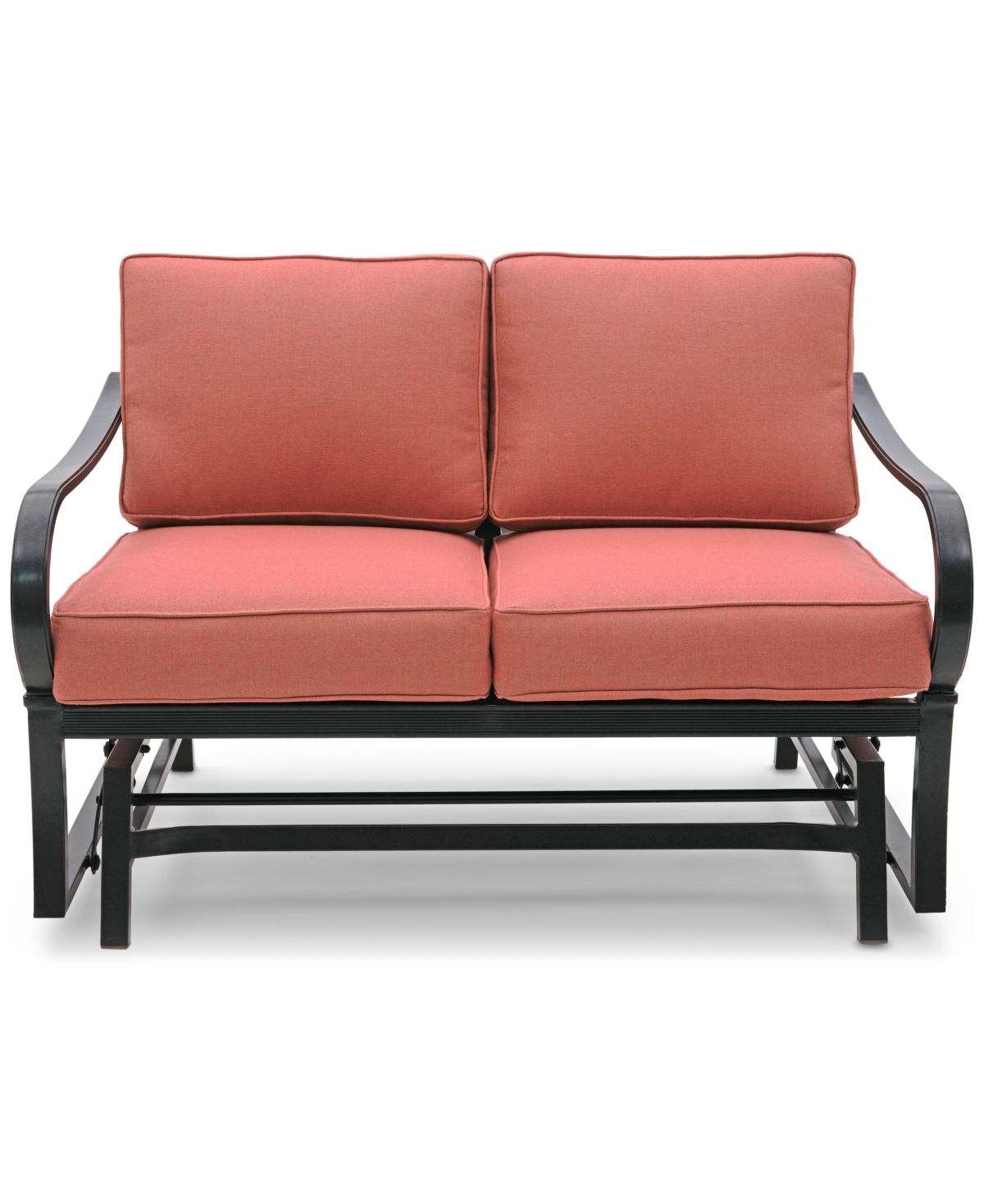 Agio St Croix Outdoor Loveseat Glider In Peony Brick Red