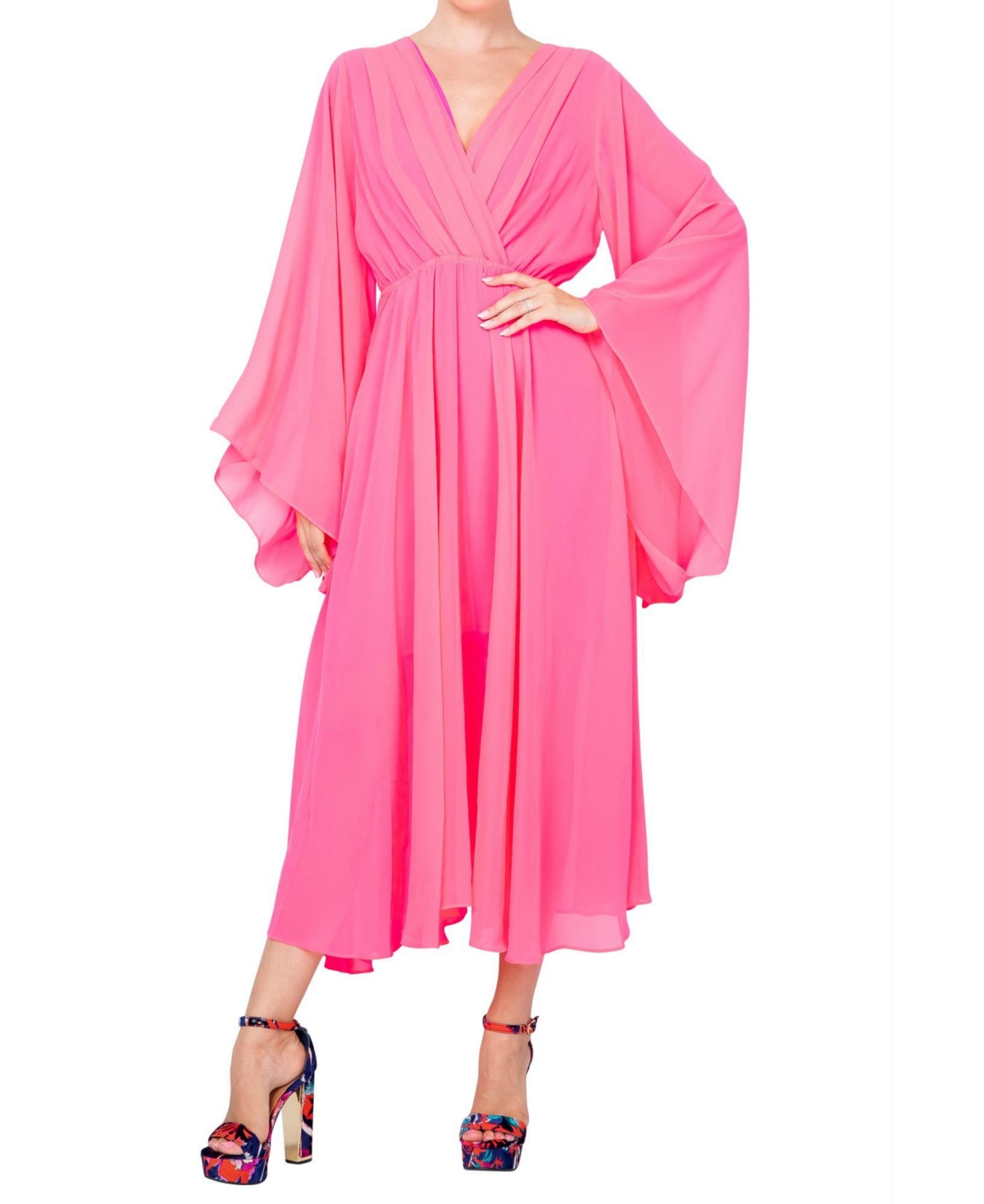 Women's Sunset Maxi Dress - Neon pink