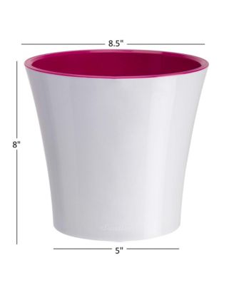 Round Modern Flower Pot with Drainage, 8.5in, Set of 3