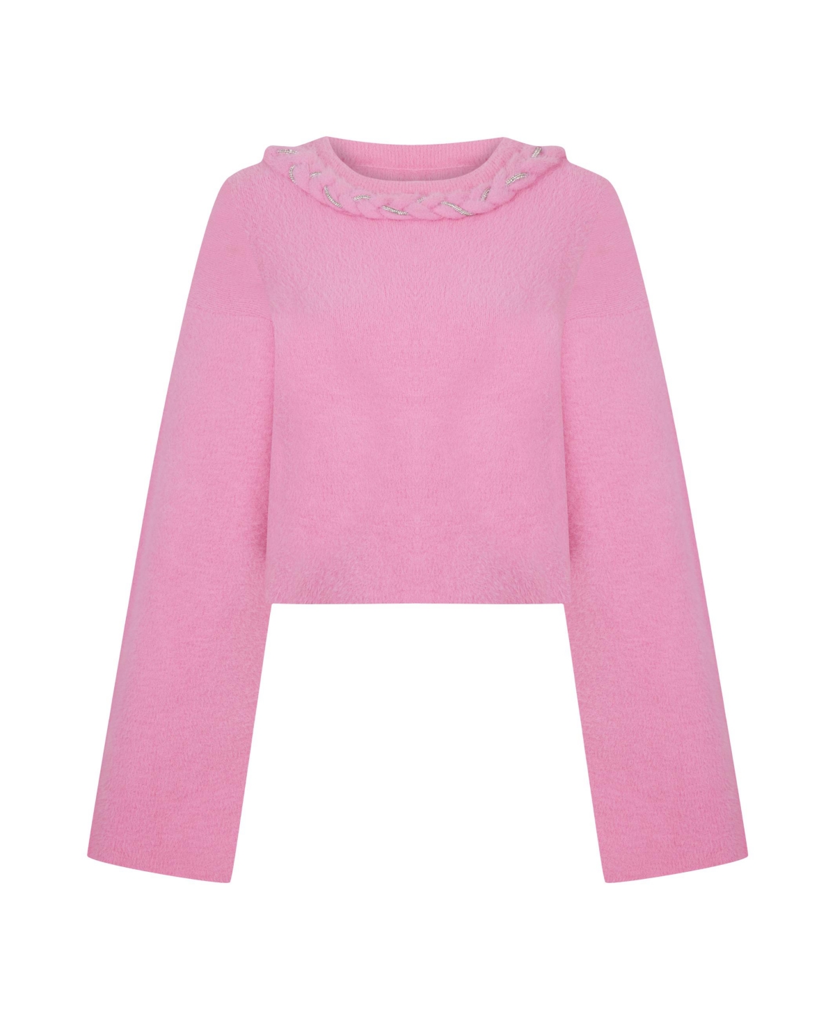 Women's Embellished Knit Sweater - Pink