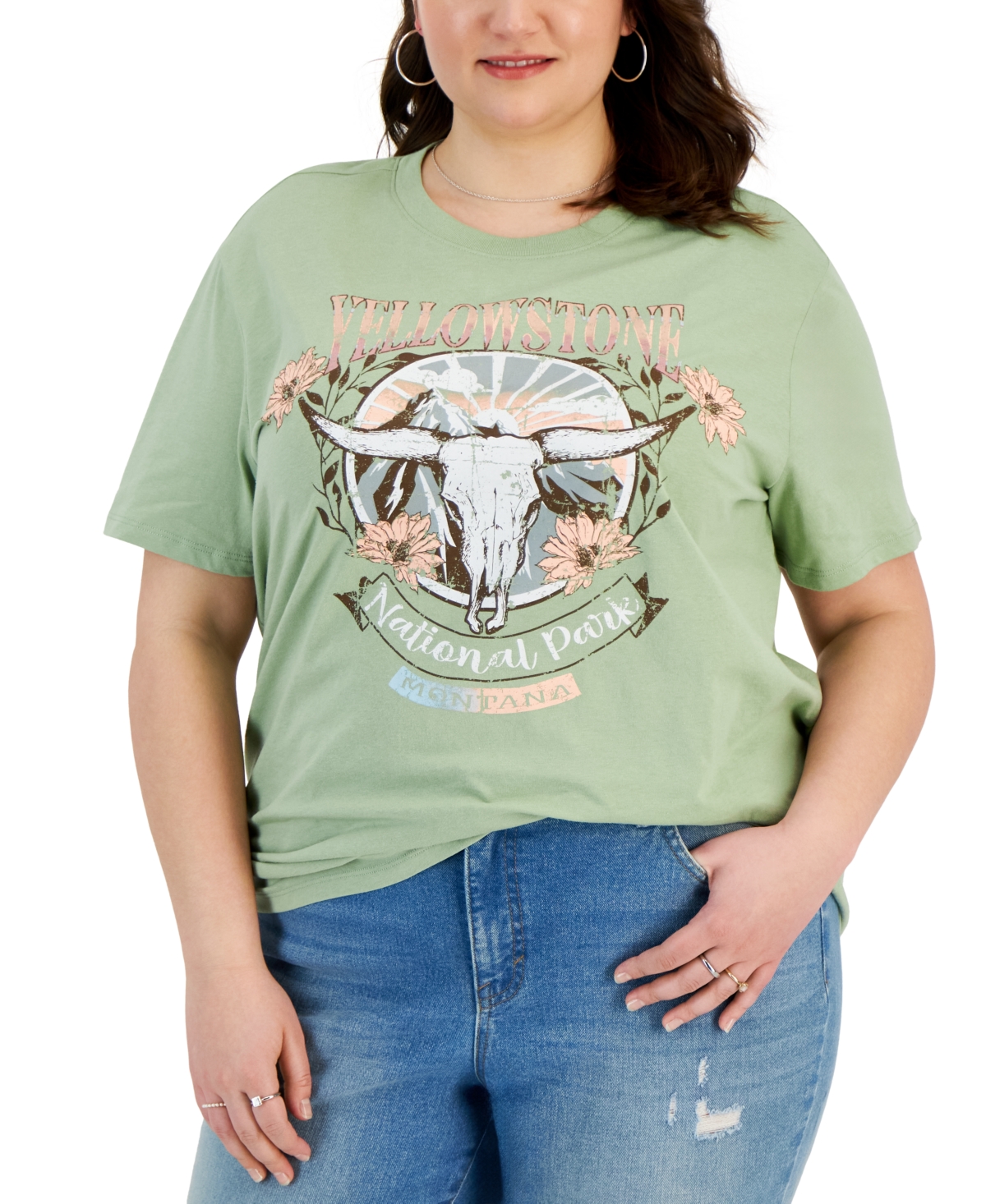Trendy Plus Size Yellowstone Graphic T-Shirt - Resenda