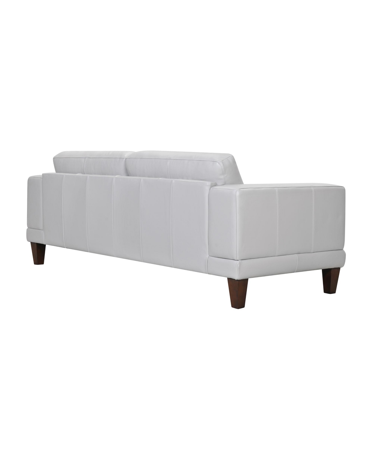 Shop Armen Living Wynne 94" Genuine Leather With Wood Legs In Contemporary Sofa In Dove Gray
