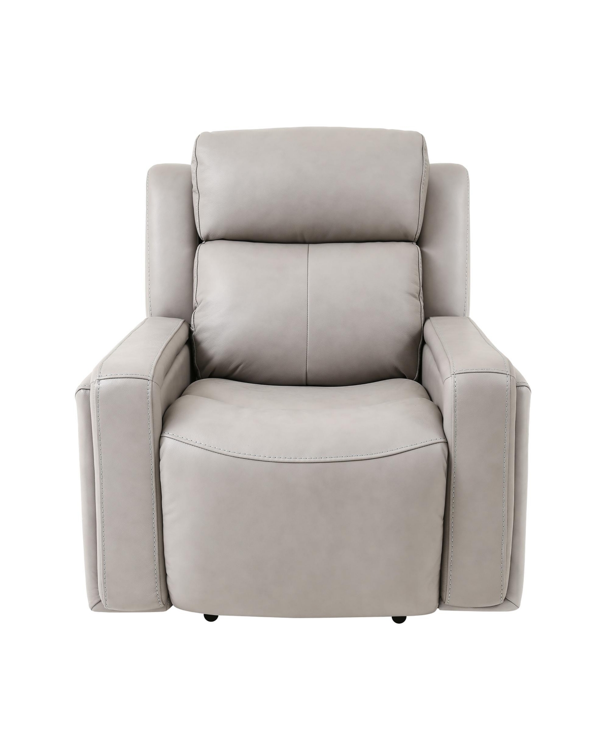 Shop Armen Living Claude 37" Genuine Leather In Dual Power Headrest And Lumbar Support Recliner Chair In Light Gray