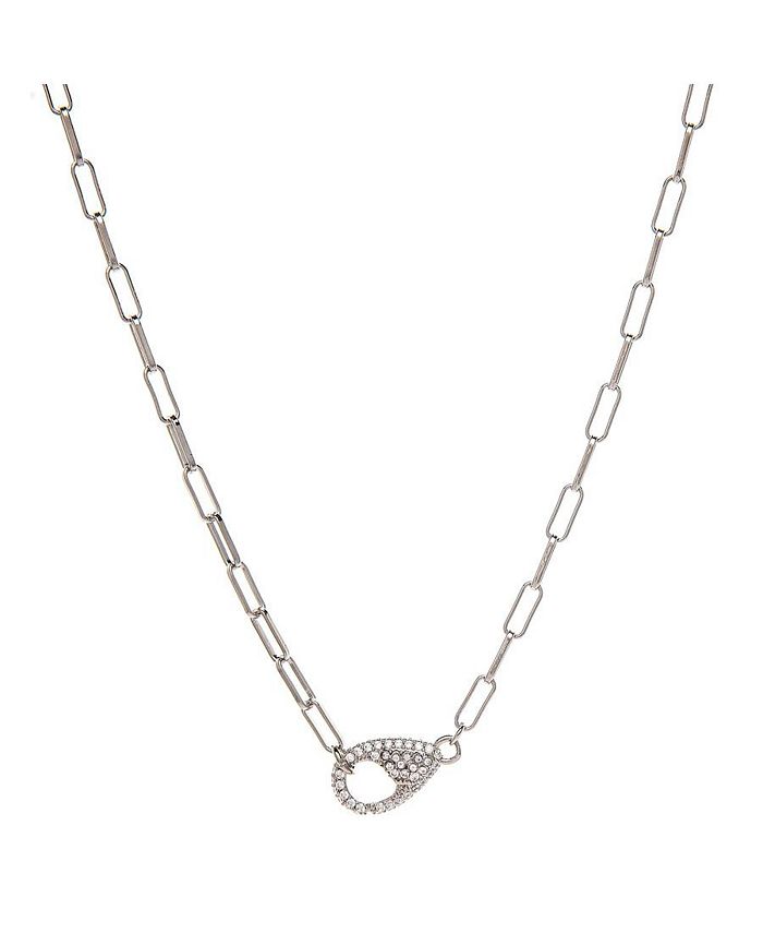 Rivka Friedman White Rhodium Pave Cubic Zirconia Lobster Clasp