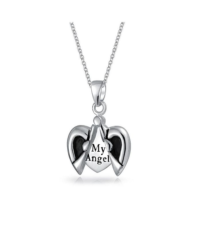 Angel word on sale necklace silver