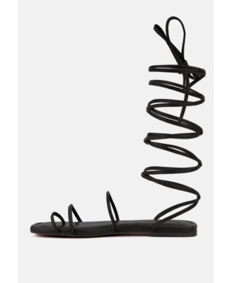 AMATHA Womens Essential Toe Ring Summer Leather Flats