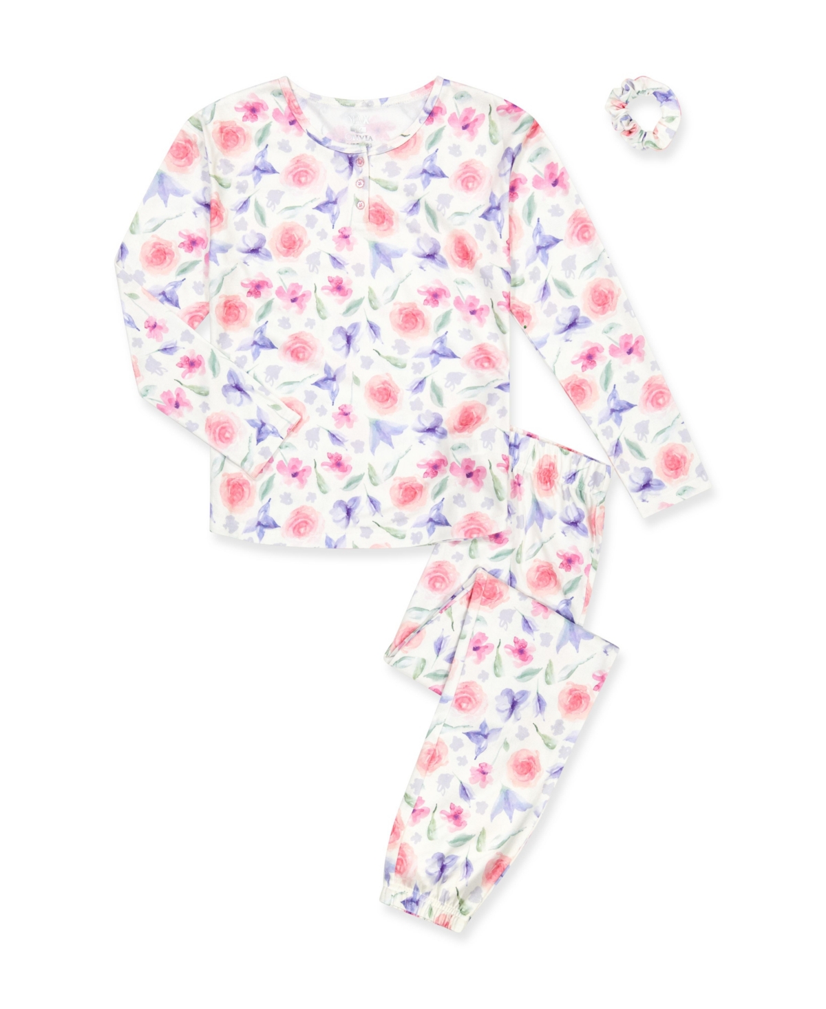 Max & Olivia Kids' Little Girls Pajama Set With Scrunchie, 2 Pc. In Multi