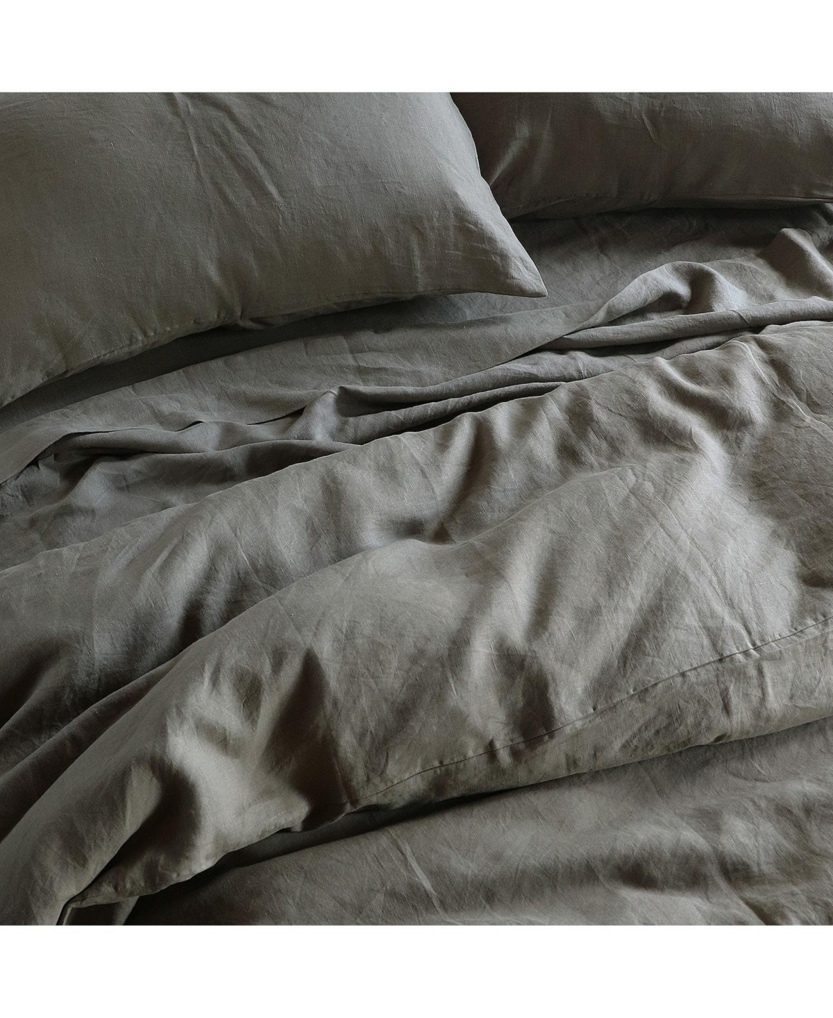 Bokser Home 100% French Linen Duvet Cover & Sham Set - King/Cal