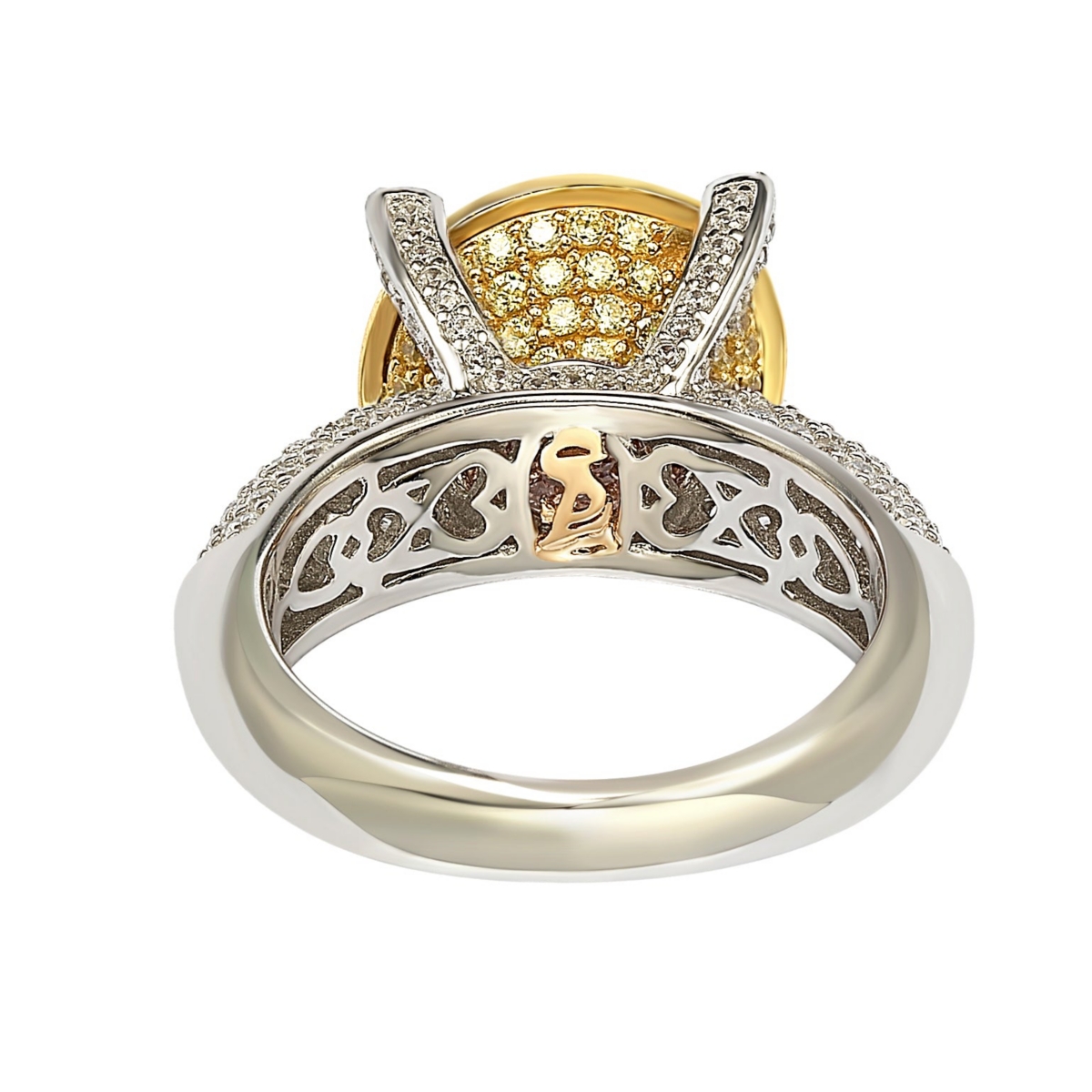 Suzy Levian New York Suzy Levian Sterling Silver Cubic Zirconia Pave Center Stone Ring