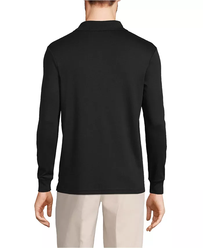 Men's Big and Tall Long Sleeve Super Soft Supima Polo Shirt - thumbnail 2