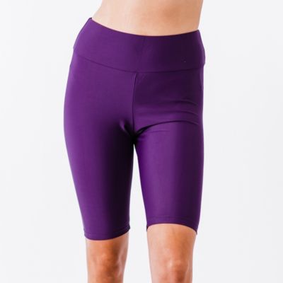 Women's Chlorine Resistant High Waisted Long Bike Swim Shorts