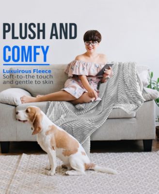 Cut Plush Lightweight Super Soft Luxury Bed Throw, 50" x 60"