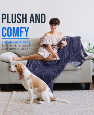 Cut Plush Lightweight Super Soft Luxury Bed Throw, 50" x 60"