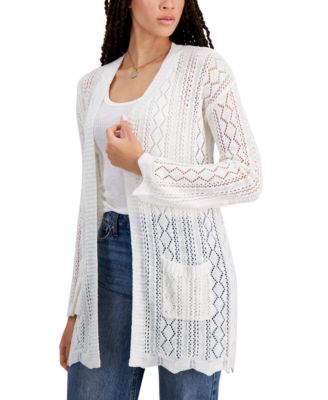 Hippie Rose - Juniors' Open-Front Long-Sleeve Cardigan