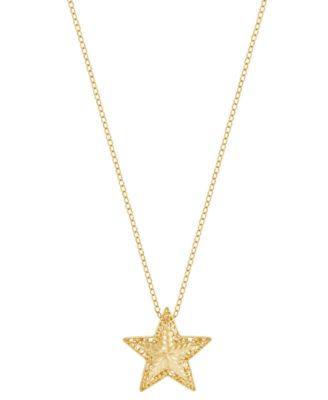 Macy's - Textured Three Dimensional Star 18 Pendant Necklace 18" in 10k Gold