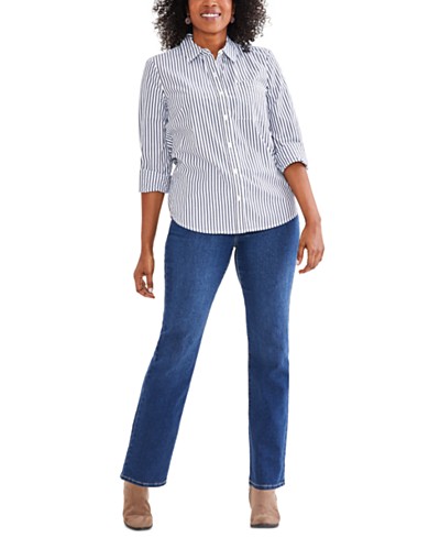 MANGO Women's Forward Seams Straight Jeans - Macy's