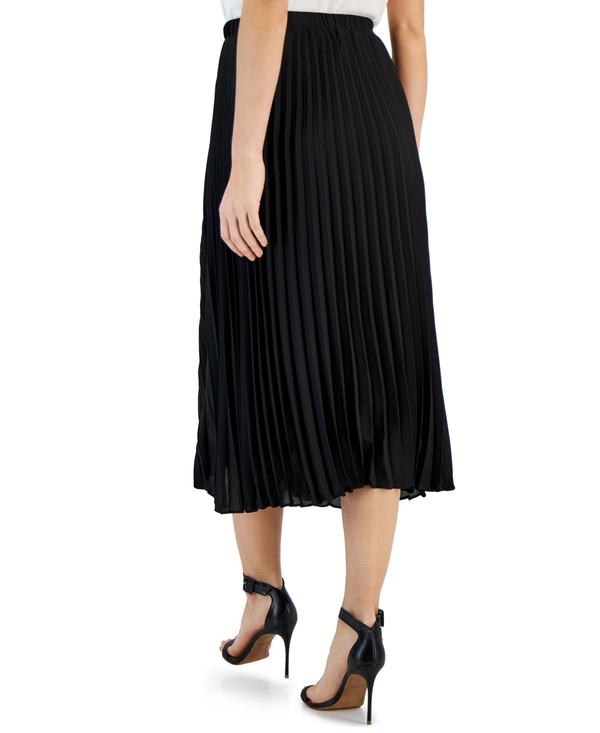 T Tahari Women's Pull-On Pleated Midi Skirt