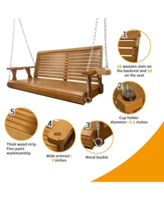 thumbnail image 2 of Shine Company 4.5 Ft. Outdoor Wooden Patio Porch Swing With Chains And Bench At Tractor Supply Co 2 of 9