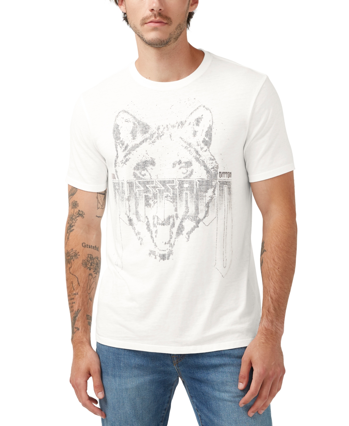 Buffalo David Bitton Men's Tamisa Bear Graphic T-shirt In Milk