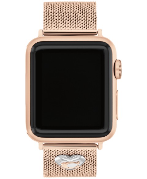 Браслет COACH сетчатый для Apple Watch 38/40/41 мм розовое золото