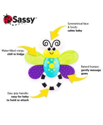 Sassy Flutterby Water-Filled Teether, Variety of Textures Massage Gums