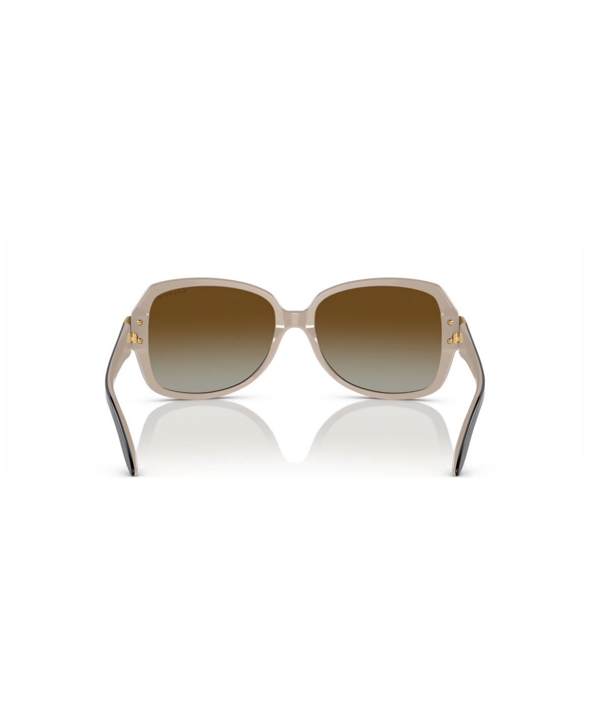 Shop Ralph By Ralph Lauren Women's Polarized Sunglasses, Gradient Polar Ra5138 In Shiny Black On Nude