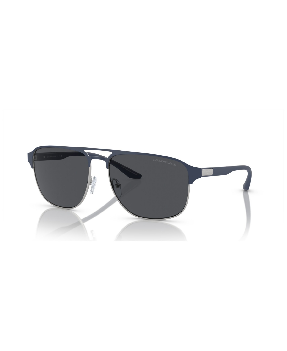 Emporio Armani Men's Sunglasses Ea2144 In Matte Silver,bluette