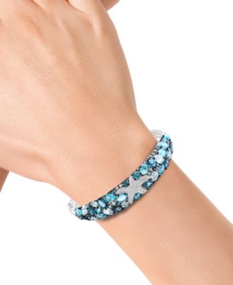 EFFY&reg; Multi-Gemstone Starfish Bangle Bracelet (13 ct. t.w.) in Sterling Silver