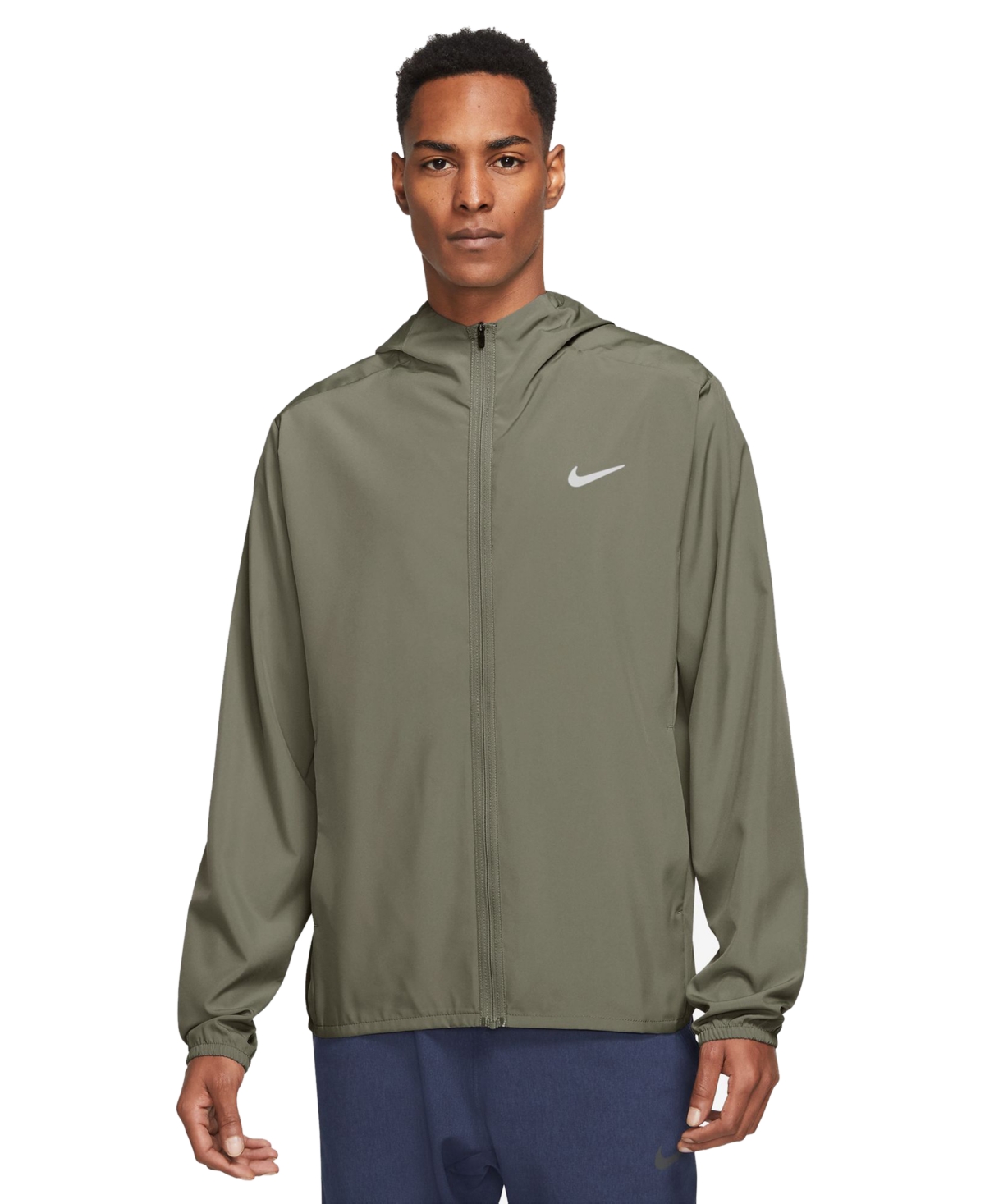 Nike Men's Form Dri-fit Hooded Versatile Jacket In Medium Olive,(reflective Silv)