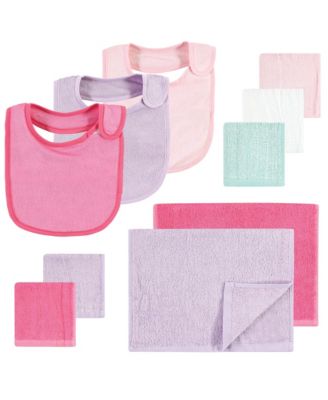 Girls Rayon from Bamboo Bib, Burp Cloth and Washcloth 10Pk