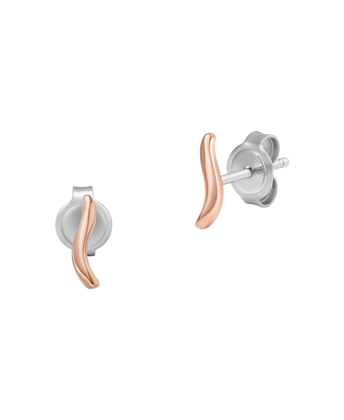 Women's Essential Waves Rose Gold-Tone Stainless Steel Stud Earrings - Pink