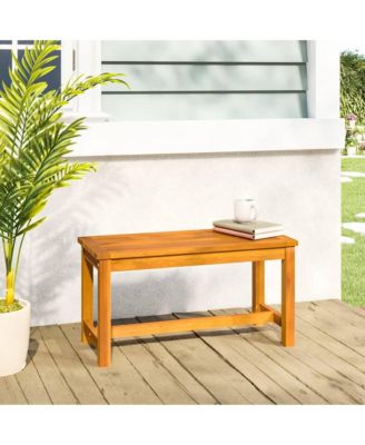 Garden Bench Natural wood color Solid acacia wood Compact