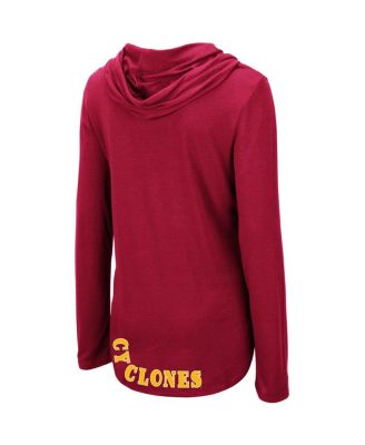 Women's Cardinal Iowa State Cyclones My Lover Lightweight Hooded Long Sleeve T-shirt